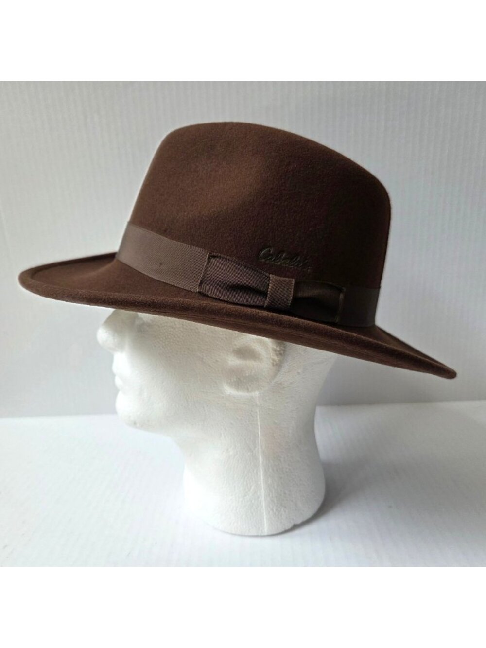 Cabelas Hat Mens Large Brown Original Lite Felt Wool Water Repellent Fedora USA